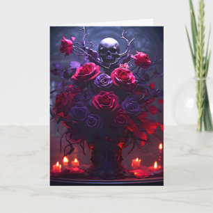 Cartão Buquê Gótico Caveira e Velas