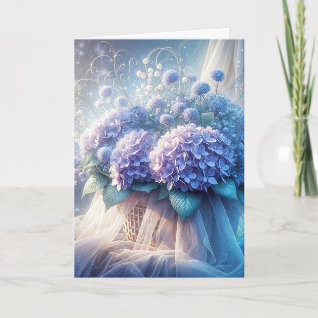 Cartão Buquê Hydrangea Basket (Frente)