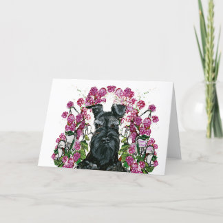 Cartão Buquê preto do Schnauzer
