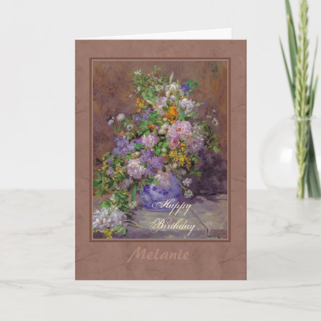 Cartão Buquê Renoir primavera floral CC0864 Parabéns (Frente)