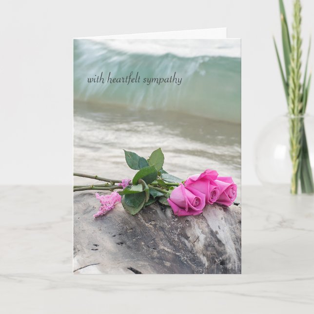 Cartão buquê rosa-de-compaixão sobre madeira derivada (Frente)