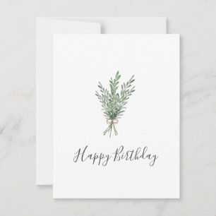 Cartão Buquê Rosemary de Aquarela com Arco de Juta