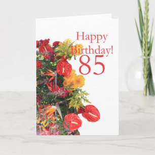Cartão buquê vermelho do 85° aniversário