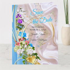 Cartão Buquês de Rosas multicolores em texturas de seda