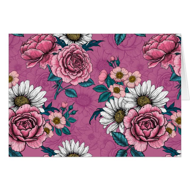 Cartão Buquês de Verão 2 (Frente Horizontal)