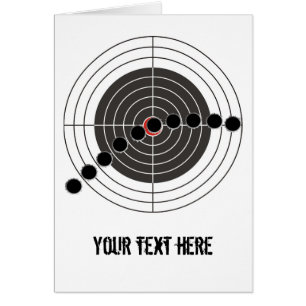 Cartão Buracos de bala da metralhadora sobre o alvo do