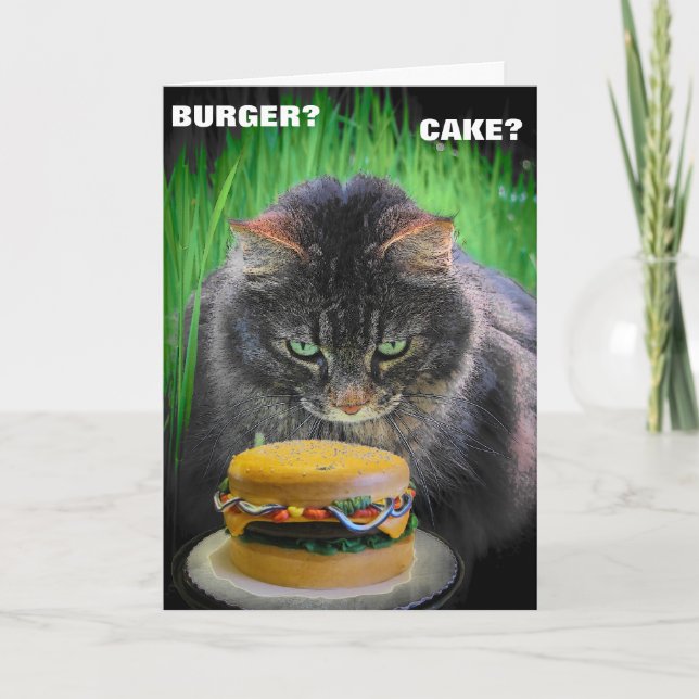 Cartão Burger ou Cake para o seu aniversário? (Frente)