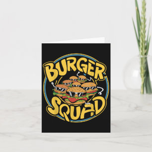 Cartão Burger Squad Engraçado Cheeseburger Comida Hamburg