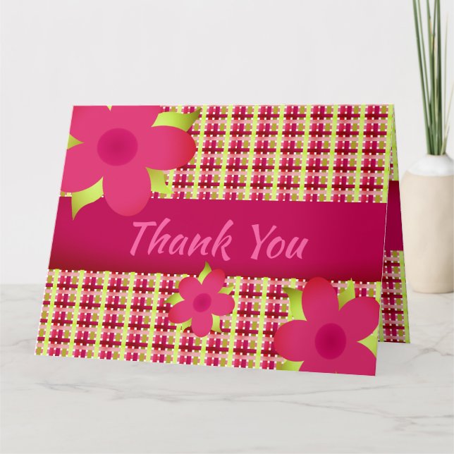Cartão Burgundy Floral com Xadrez (Frente)