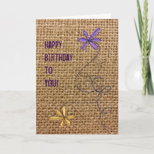 Cartão Burlap Birday