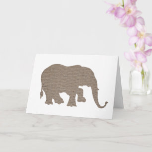Cartão Burlap Elephant