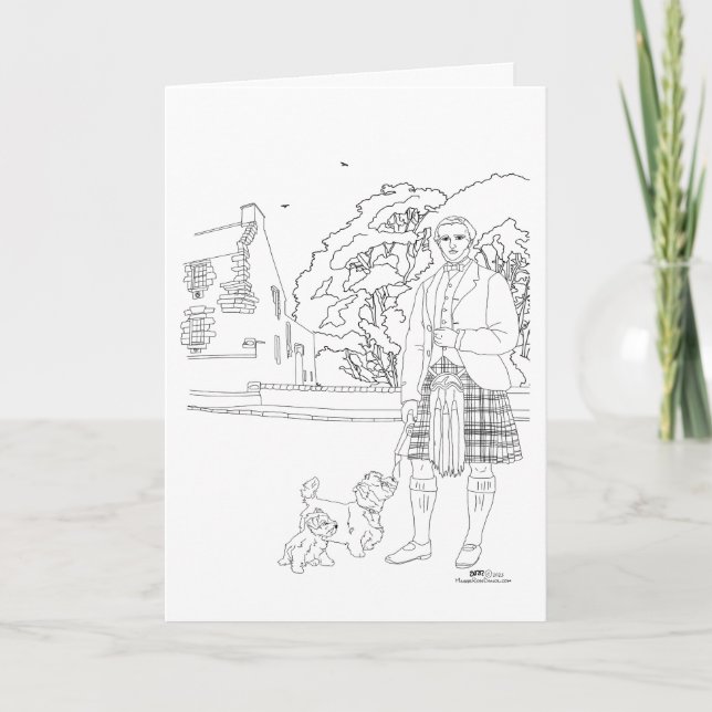 Cartão Burleigh Castle Highlander Westie Dogs Card (Frente)