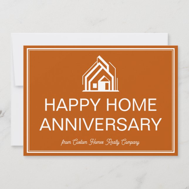 Cartão Burnt Orange Real Estate Business Custom Marketing (Frente)