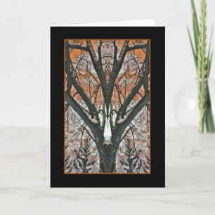 Cartão Burnt Umber Tree Reflection Card