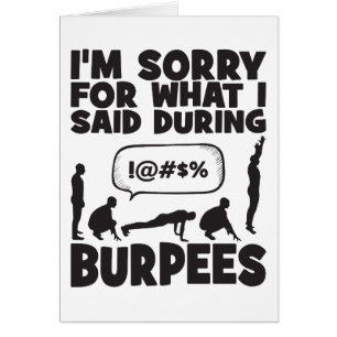 Cartão BURPEES - Engraçado Workout Novelty