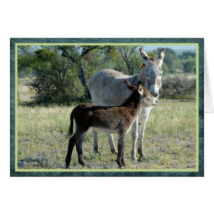 Cartão Burro e bebê da mãe
