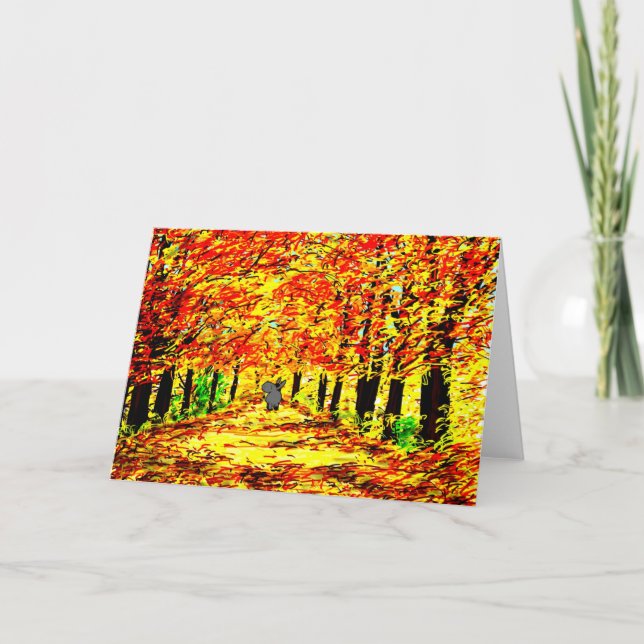 Cartão burro no outono (Frente)