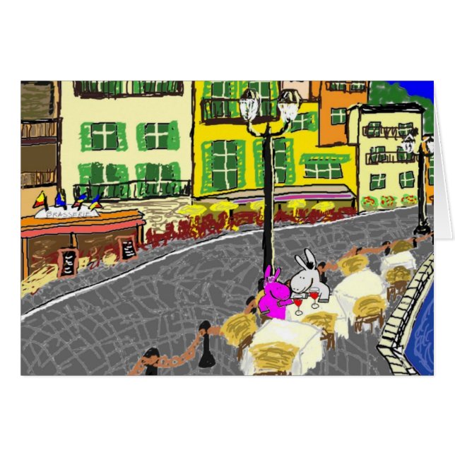 Cartão burros no café (Frente Horizontal)