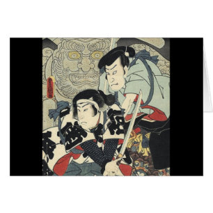 Cartão bushido ninja japanese ukiyo-e samurai warrior