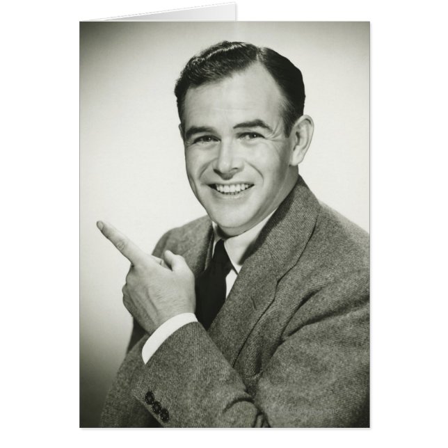 Cartão Businessman Pointing (Frente)