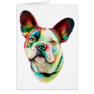 Cartão Busto brilhante do buldogue francês