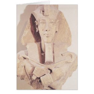 Cartão Busto de Amenophis IV do templo de Amun