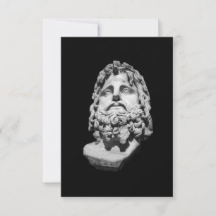 Cartão Busto de mármore greco-romano clássico preto e bra
