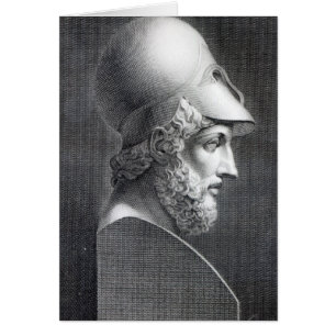 Cartão Busto de Pericles, gravado por Giuseppe Cozzi