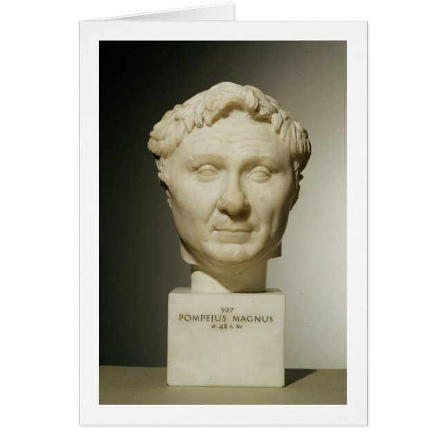 Cartão Busto de Pompeia (106-48 BC) c.60 BC (mármore) (Frente)
