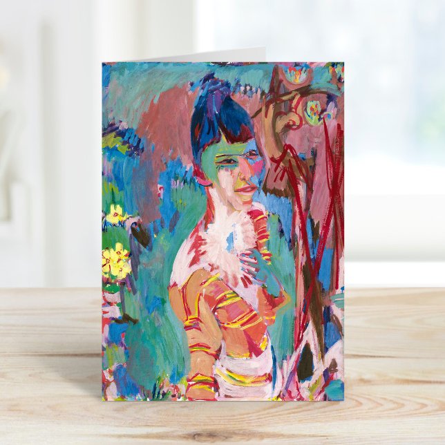 Cartão Busto de uma Menina Colorida | Albert Müller (Criador carregado)