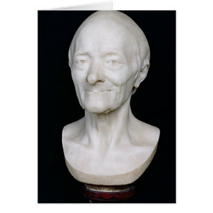 Cartão Busto de Voltaire sem sua peruca, 1778