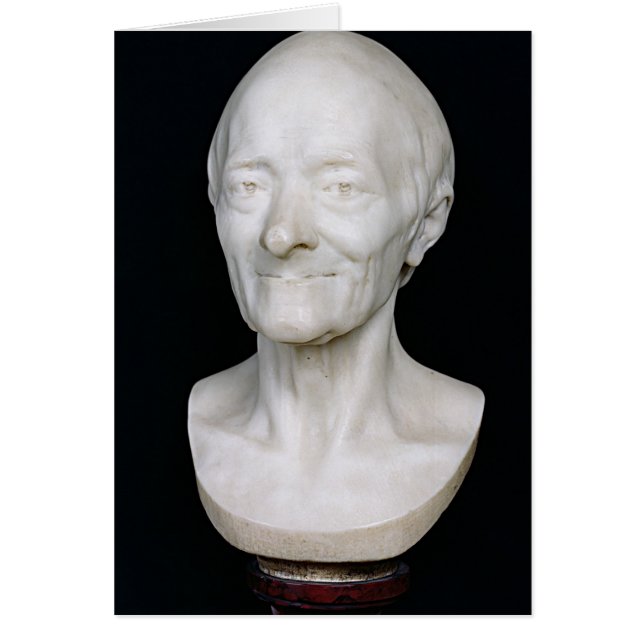 Cartão Busto de Voltaire sem sua peruca, 1778 (Frente)