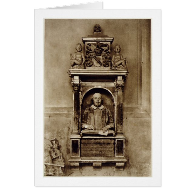 Cartão Busto de William Shakespeare (1564-1616) e do (Frente)