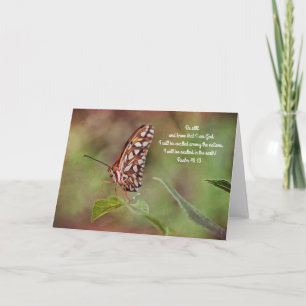 Cartão Butterfly on Scripture Card Psalm 46:10