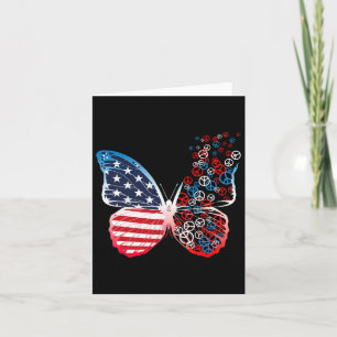 Cartão Butterfly Patriotic Peace Sigla Em 4 De Julho
