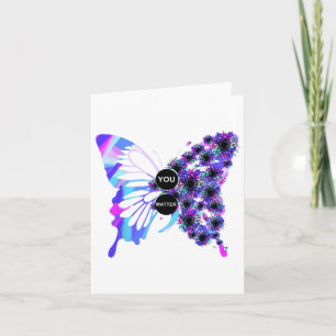 Cartão Butterfly Semicolon Suicídio Sensibilização para a