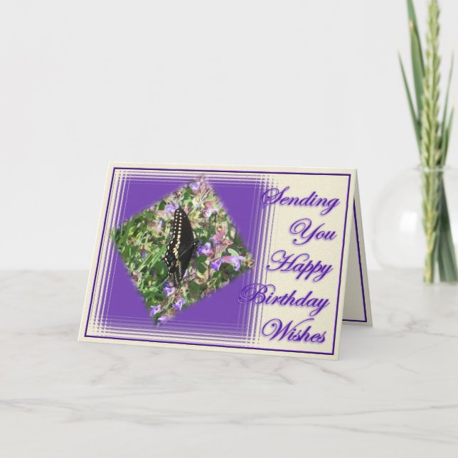 Cartão ButterflyBdayDesejos-personalizar (Frente)