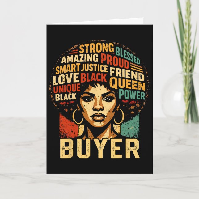 Cartão Buyer Black History Month Powerful Black Pride Art (Frente)