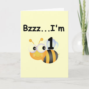 Cartão Buzz Bumblebee primeiro aniversario T-shirts e pre
