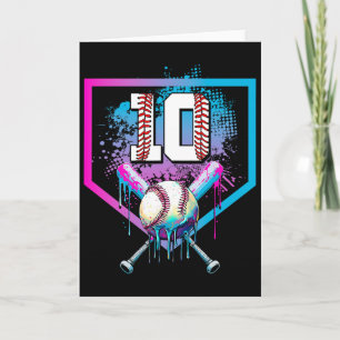Cartão Bysebyll Drip 10º Aniversário Home Plate Menino Ju