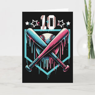 Cartão Bysebyll Drip 10º Aniversário Meninos Número 10 Ju