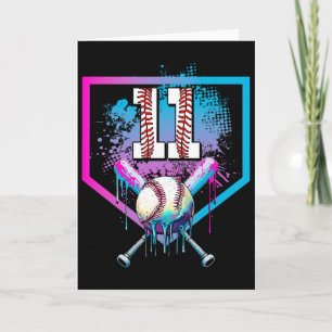 Cartão Bysebyll Drip Aniversário de 11 anos Home Plate Me