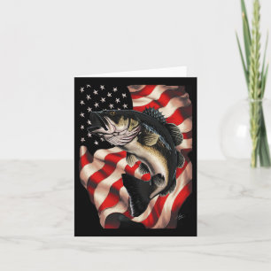 Cartão Byss Pescaria Bandeira Americana Em 4 De Julho Par