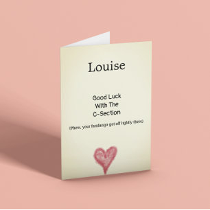 Cartão C-Section Boa Sorte Personalizável