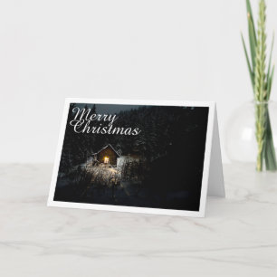 Cartão Cabaña Mística de Natal Floresta Profunda