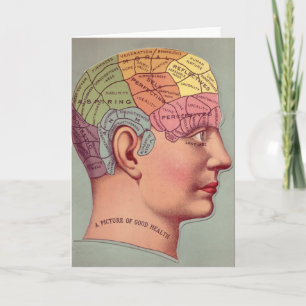 Cartão cabeça antiga do mapa da mente