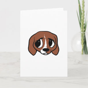 Cartão Cabeça de Cartoon de Beagle