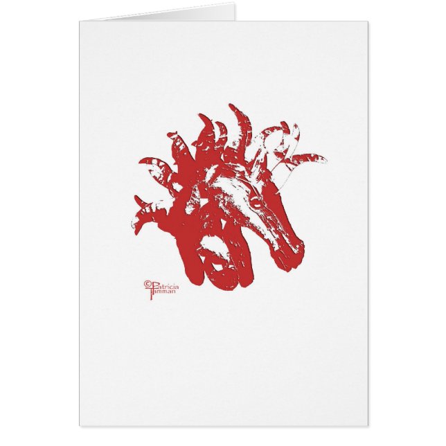 Cartão Cabeça de cavalo do ferro do carrossel no vermelho (Frente)