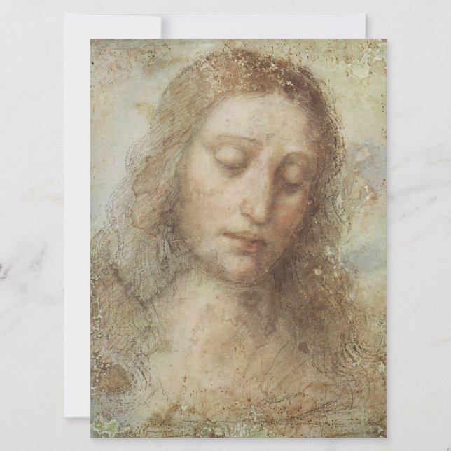 Cartão Cabeça de Cristo (Cristianismo) (Leonardo da Vinci (Frente)