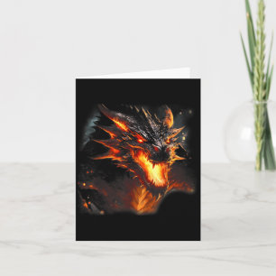 Cartão Cabeça de Dragão de Fogo Dragão Mitológico Amor Re